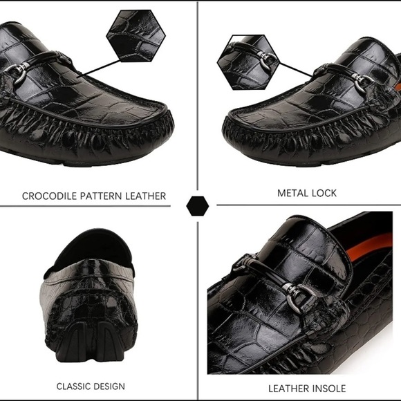 NIB Mens Genuine Leather Slip On Loafers Comfortable Casual Driving Moccasins - Picture 2 of 15